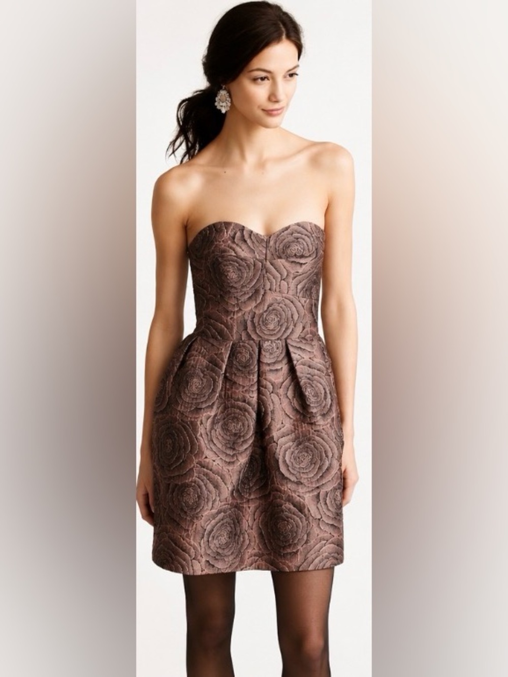 Hutch Strapless Rose Jacquard Fit & Flare Cocktail Dress Size 6